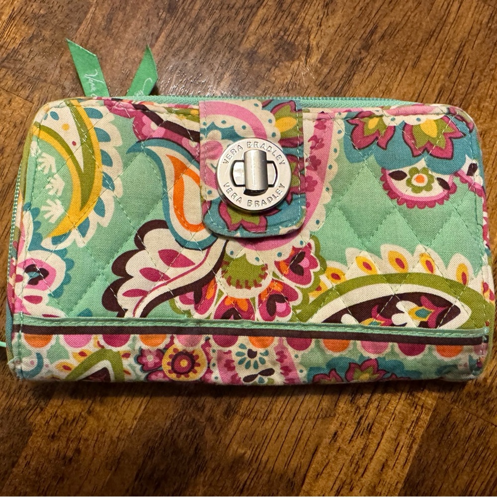 Vera Bradley Paisley Turn Lock Wallet